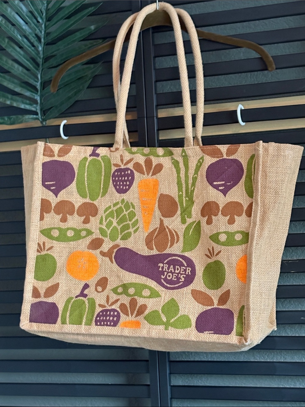 Trader Joe’s Vegetable Print Jute Tote